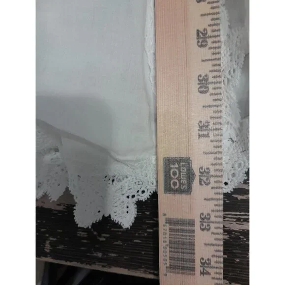 L'atiste By Amy Babydoll Mini Dress Lace Deep V Neckline Size Medium White - Picture 12 of 14